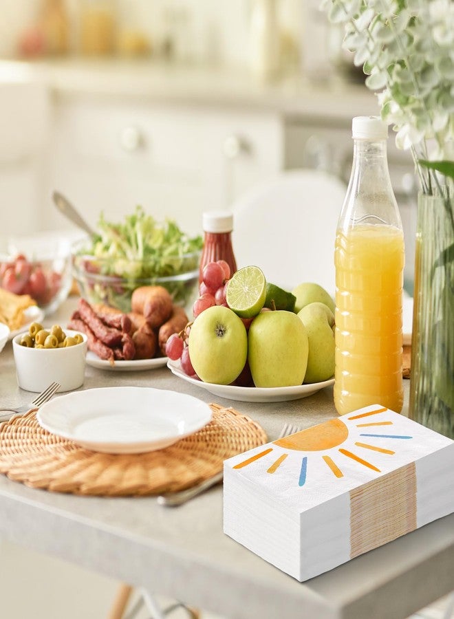 JarThenaAMCS 100Pcs Colorful Sun Paper Guest Napkin First Trip Around The Sun Bathroom Napkin Sunshine Disposable Hand Towel Napkin for Home Party Supplies - Image 5